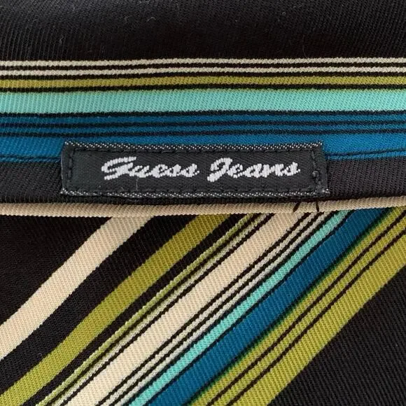 Guess Vintage Striped Y2K Button Up Blouse Size M - Picture 5 of 6